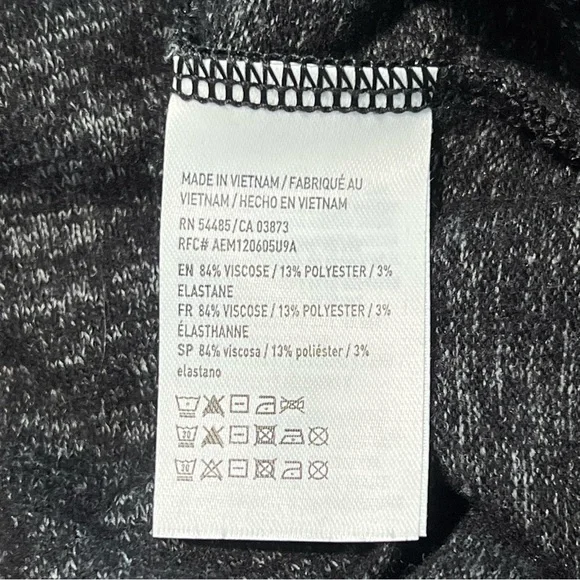 Soft & Sexy Cold Shoulder Top Long Sleeve Ruffle Trim Gray Heathered Blouse SM - Picture 5 of 5